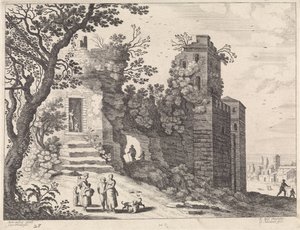 Ruins with a Group of Women and Children (Italian Landscapes series)