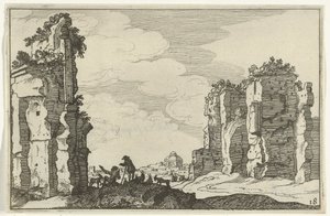 Ruins of the Baths of Caracalla (Roman Ruins and Coastal Landscapes, Series 1) by Willem van Nieulandt (II)