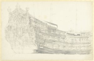 Portrait of an (Imaginary?) English Ship with Justice on the Stern by Willem van de Velde (I)