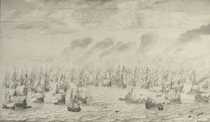 The Battle of Terheide by Willem van de Velde (I)