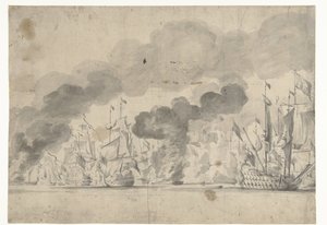 Battle of Lowestoft on June 13, 1665 by Willem van de Velde (I)