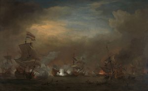 Encounter during the Battle of Kijkduin by Willem van de Velde (II)
