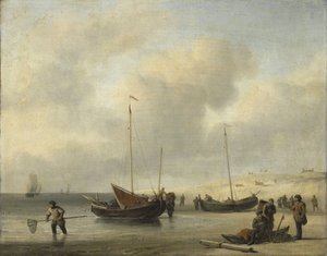 Fishing Boats on Shore by Willem van de Velde (II)