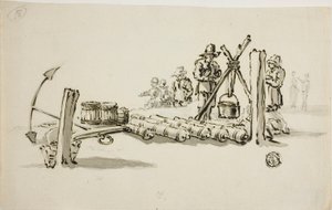Men with Cannons, Kegs of Powder and an Anchor by Willem van de Velde I