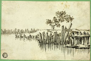 Stream with Pilings by Willem van de Velde I