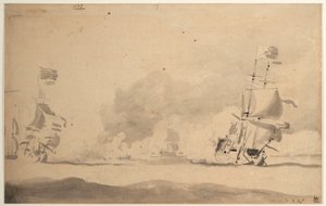 A Dutch ship in chase of an English ship