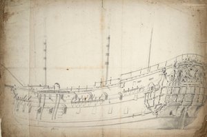 Portrait of an English Two-Decker by Willem van de Velde the Younger