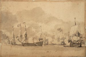 The Battle of the Texel (Kijkduijn) 11-21 August 1673 by Willem van de Velde the Younger