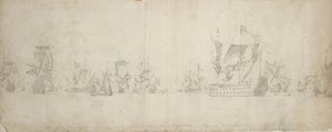 Dutch fleet after the council-of-war, 8-18 August 1665 by Willem van de the Elder Velde