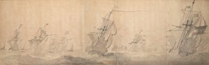 Dutch fleet beating up the coast off the North Frisian Islands 9 / 19 October 1658 by Willem van de the Elder Velde