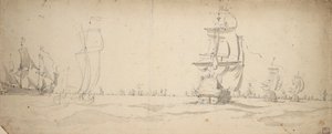 Dutch Ships Running Down Towards the Main Fleet, May? 1672, c.1672 by Willem van de the Elder Velde