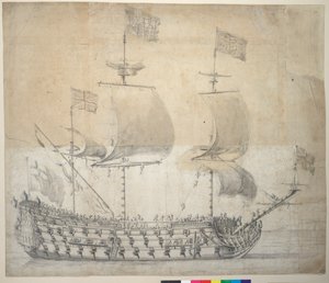 HMS Britannia by Willem van de the Elder Velde