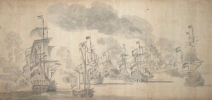 The Battle of Solebay, 28 May-7 June 1672 by Willem van de the Elder Velde