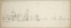 The Friesland Squadron Lying-by off the Coast of Scotland by Willem van de the Elder Velde