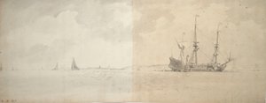 A Dutch man-of-war at anchor, c.1666