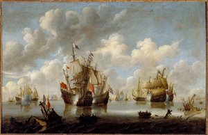 Combat in the North Sea in the 17th Century by Willem van de Velde the Younger