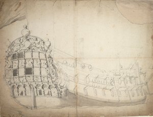 Portrait of an English Two-Decker by Willem van de Velde the Younger