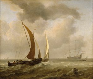 Two Kaags at Sea Before a Fresh Breeze