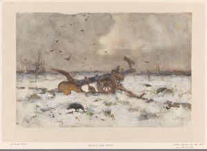 Plow on Snowy Field
