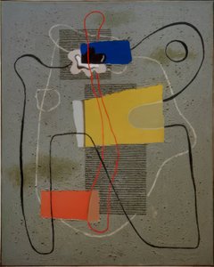 Line Composition on Gray by Willi Baumeister