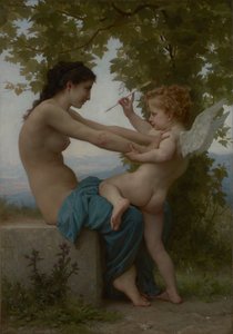 A Young Girl Defending Herself against Eros, c.1880