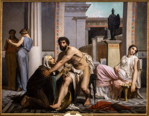 Odysseus recognized by his nurse on his return from Troy