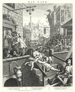 Gin Lane by William (after) Hogarth