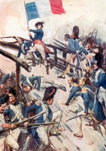 Seizing a Flag, He himself Led his Men Across the Bridge by William (after) Rainey