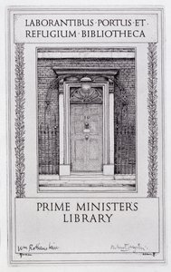 Book plate for the Prime Minister
