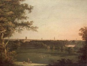 A View of Manchester with Figures in Foreground by William (attr. to) Bellers