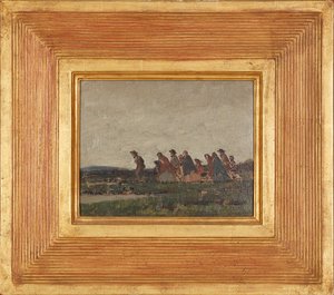 Figures Crossing a Landscape by William (circle of) Nicholson