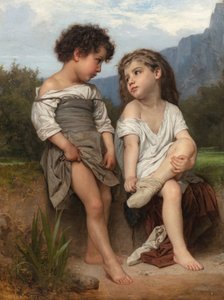 At the Edge of the Brook by William Adolphe Bouguereau