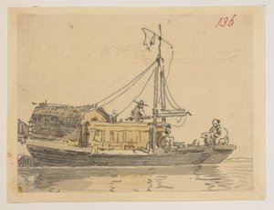 A Junk, from an Album of 372 Drawings of Landscapes, Coastlines, Costumes and Everyday Life