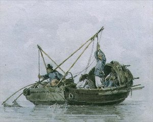 Chinese Fishermen in a Junk