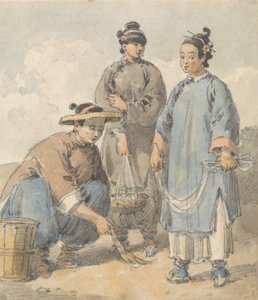 Three Chinese Women Street Vendors by William Alexander