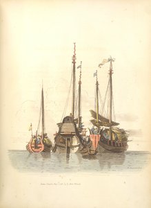 Three vessels lying at anchor