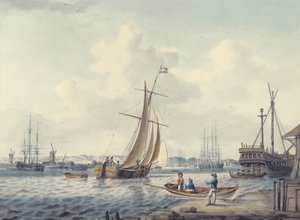 A View of Greenwich and Deptford Showing the Royal Naval College and the Royal Dockyard, 1789 by William Anderson