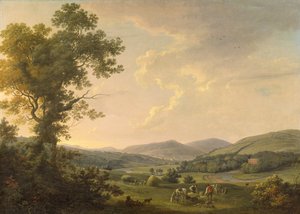 Landscape with Haymakers and a Distant View of a Georgian House