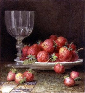 Strawberries and a Glass by William B. Hough