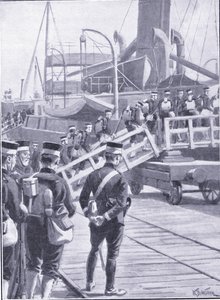 Japanese Troops Embarking at Kobe by William Barnes Wollen