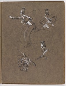 Studies for the Oil Painting, The Flag: Albuhera, May 16, 1811 by William Barnes Wollen
