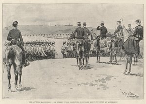 The Autumn Manoeuvres, Sir Evelyn Wood inspecting Highland Light Infantry at Aldershot