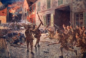 The Coldstream Guards at Landrecies, August 1914 by William Barnes Wollen