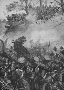 The French Rushed Forward With Triumphant Yells and Firing Down Into The Hollow Road by William Barnes Wollen