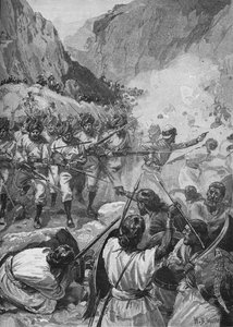 The Punjaubees, After Firing A Volley, Rushed Down And Charged Them With The Bayonet by William Barnes Wollen
