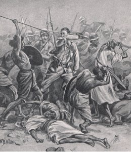 The Square at Abu-Klea, 17th January 1885 (Illustration from British Battles on Land and Sea, 1915) by William Barnes Wollen