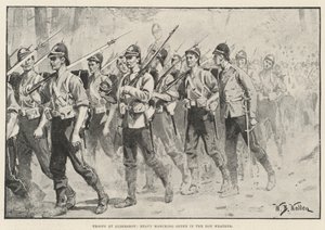 Troops at Aldershot, Heavy Marching Order in the Hot Weather by William Barnes Wollen