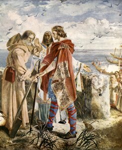 Egfrith Offering the Bishopric of Hexham to Cuthbert, 678