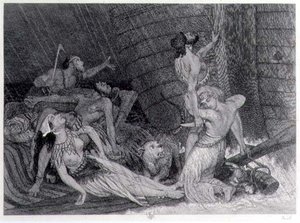 Tenth Day of Rain, Proof for an 1872 Edition of the Bible by William Bell Scott