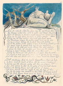 America. A Prophecy, Plate 18, Over the Hills by William Blake